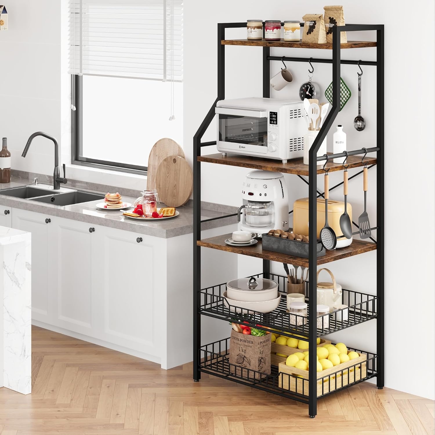 5 Tier Kitchen Bakers Rack wit - Kitchen Baking Rack 评论和价格