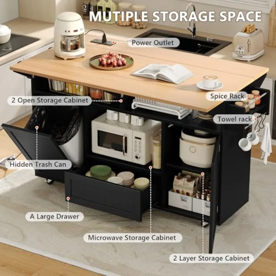 65 Kitchen Island with Drop Le - Kitchen Uncle 评论和价格