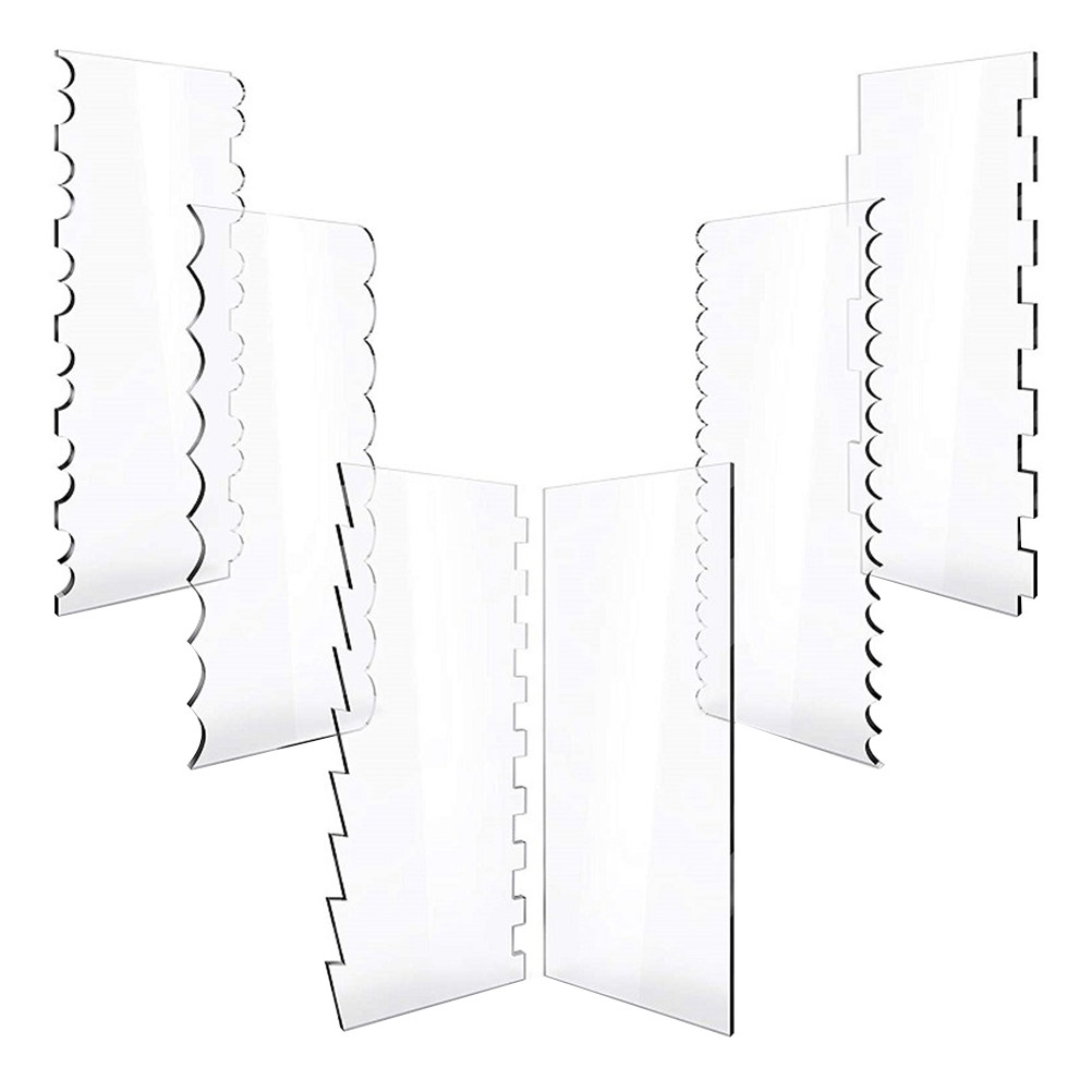 6pcs Acrylic Cake Scraper Set  - Baking Kitchen Set 评论和价格